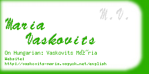 maria vaskovits business card